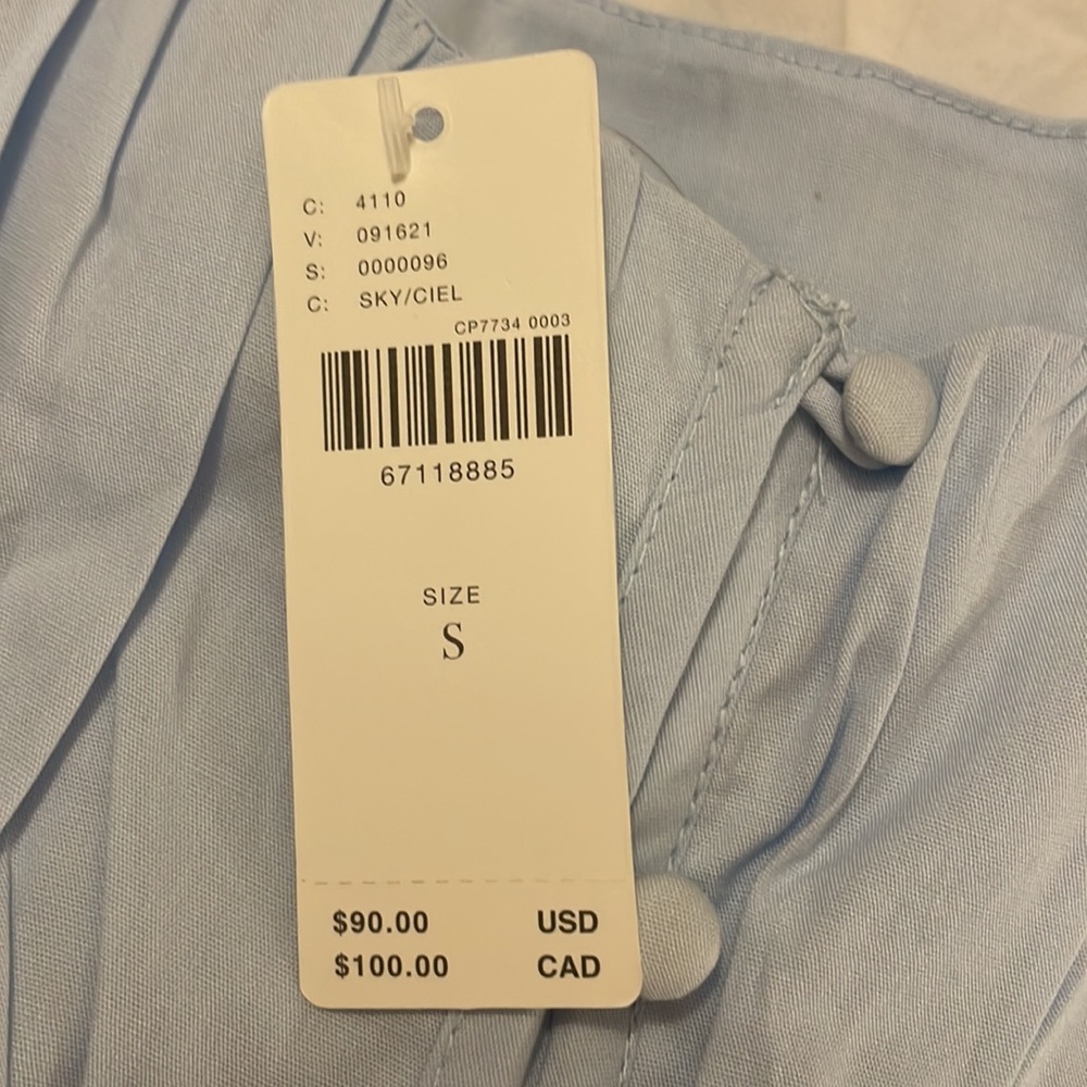 NWT Anthropologie Short Sleeve Scoop Neck Cotton Blouse, size S - Picture 3 of 9